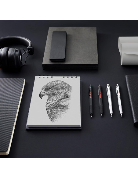 Lápiz Mecánico Rotring 600 Plata 0.7 mm Cuerpo Metálico Lápiz Mecánico Rotring 600 Plata 0.7 mm Cuerpo Metálico