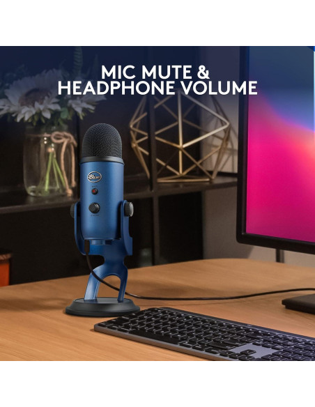 Micrófono USB Logitech Blue Yeti 4 Patrones Polares - Azul Micrófono USB Logitech Blue Yeti 4 Patrones Polares - Azul