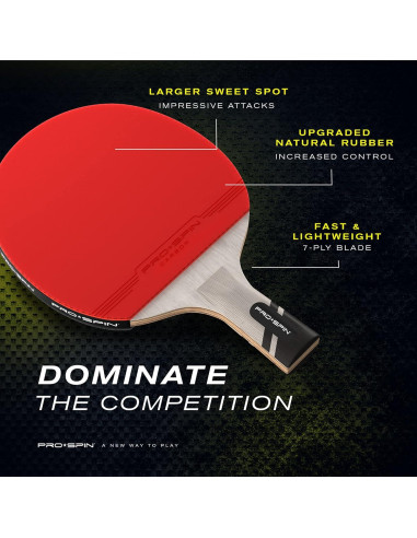 Palas de Ping Pong PRO SPIN Carbono 2 Piezas Penhold