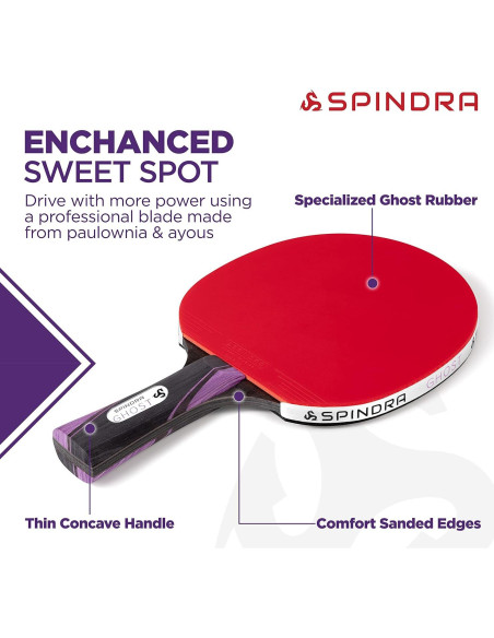 Paleta de Ping Pong Spindra Rocket 2024 con Funda Paleta de Ping Pong Spindra Rocket 2024 con Funda