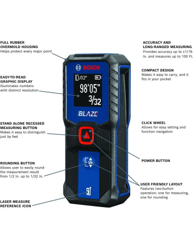 Medidor de Distancia Láser BOSCH GLM100-23 30,48 m