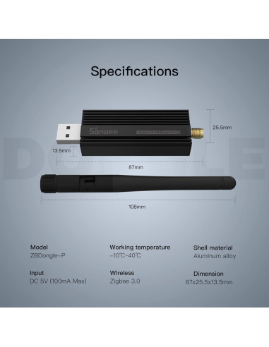 SONOFF Dongle Zigbee 3.0 USB Universal con Antena