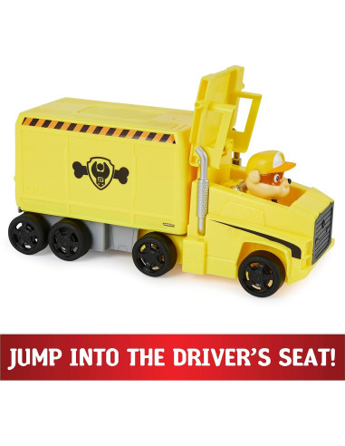 Camión de Rescate Rubble PAW PATROL - Juguete Transformable 26cm