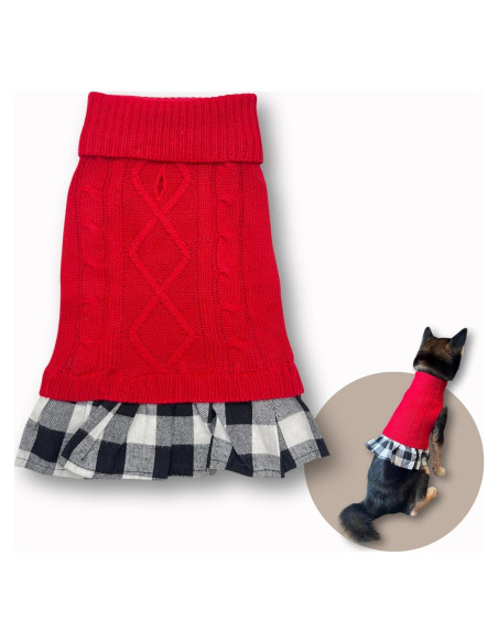 Suéter para Perros y Gatos Pawcratean Rojo Pequeño Suéter para Perros y Gatos Pawcratean Rojo Pequeño