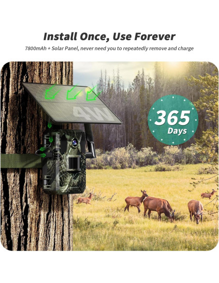 Cámara de Trail Celular SEHMUA 4G LTE 2K Solar IP66 Cámara de Trail Celular SEHMUA 4G LTE 2K Solar IP66