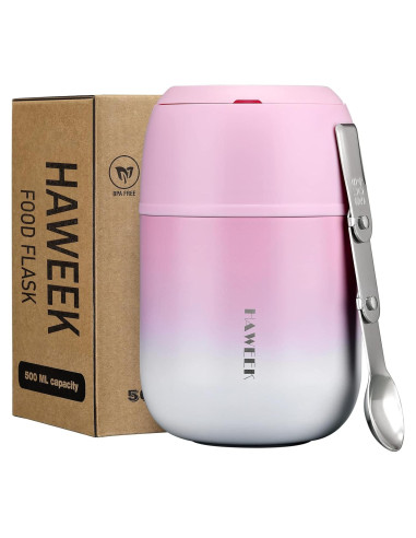 Contenedor de Comida Aislado Yuyao 502 ml con Cuchara Plegable