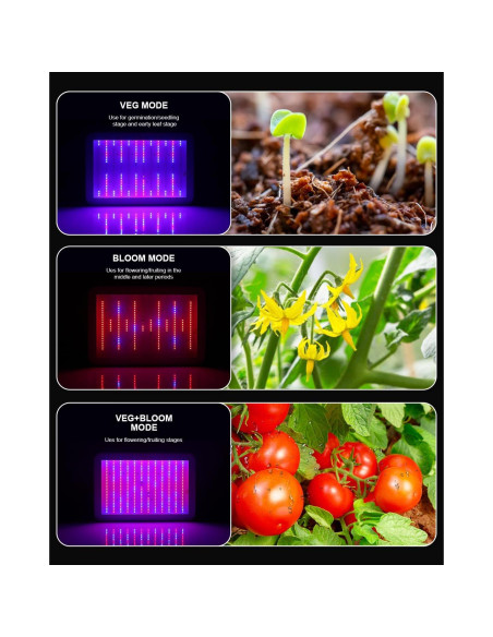 Luz de Cultivo LED KOSCHEAL KS1200 130W Espectro Completo