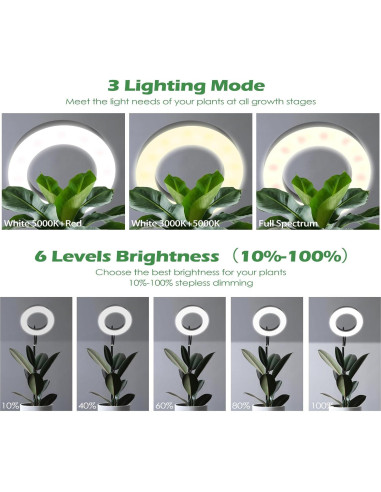 Luz de Crecimiento LED PRONORO 20W Espectro Completo Ajustable