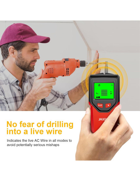 Buscador de Vigas JAXWQ TH410 5 en 1 Pantalla LCD Rojo Buscador de Vigas JAXWQ TH410 5 en 1 Pantalla LCD Rojo