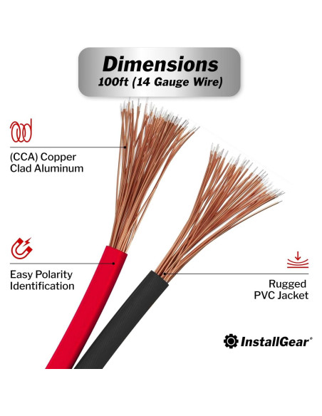 Cable de altavoz 14 AWG InstallGear 30.48 m Rojo/Negro Cable de altavoz 14 AWG InstallGear 30.48 m Rojo/Negro