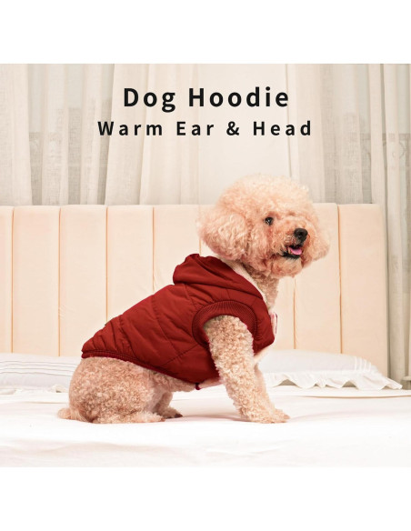 Sudadera para perros Yingxu XS Roja con capucha y forro cálido Sudadera para perros Yingxu XS Roja con capucha y forro cálido