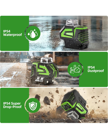 Nivel láser verde Huepar 7211CG autocompensado 360 Nivel láser verde Huepar 7211CG autocompensado 360