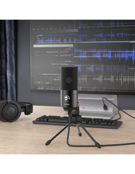 Micrófono USB FIFINE K669B Cardioide para PC y YouTube Micrófono USB FIFINE K669B Cardioide para PC y YouTube