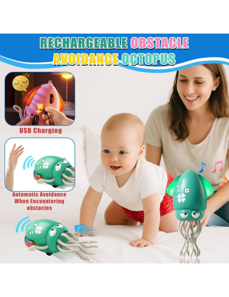 Juguete Interactivo Pulpo Bailarín Rumexeng Verde 90g Juguete Interactivo Pulpo Bailarín Rumexeng Verde 90g