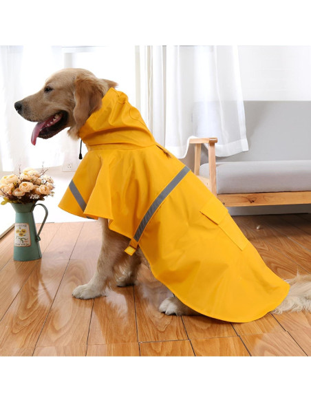Abrigo de Lluvia NACOCO para Perros Grandes Amarillo 3XL Abrigo de Lluvia NACOCO para Perros Grandes Amarillo 3XL