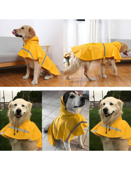 Abrigo de Lluvia NACOCO para Perros Grandes Amarillo 3XL Abrigo de Lluvia NACOCO para Perros Grandes Amarillo 3XL