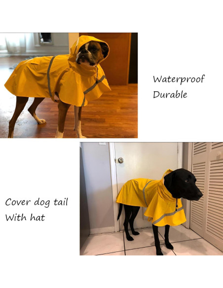 Abrigo de Lluvia NACOCO para Perros Grandes Amarillo 3XL Abrigo de Lluvia NACOCO para Perros Grandes Amarillo 3XL