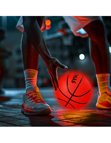Balón de Baloncesto Iluminado Syncfun Rojo para Niños 3+