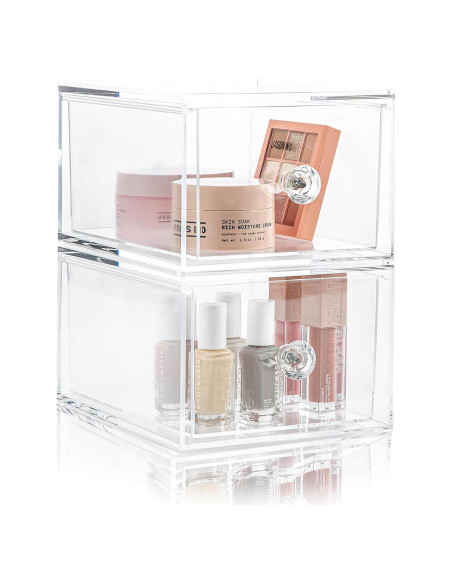 Organizadores de Cajones Oizeir - Acrílico Apilable 2-Pack Organizadores de Cajones Oizeir - Acrílico Apilable 2-Pack