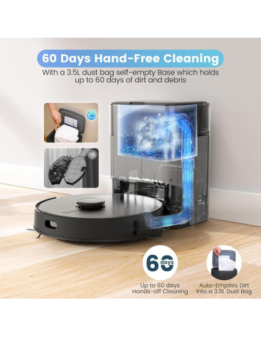 Aspiradora Robótica AIRROBO T20+ Auto-Vaciado 3 en 1