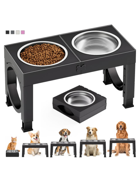 Soporte Elevado para Perros XiaZ Ajustable 4 Alturas Negro Soporte Elevado para Perros XiaZ Ajustable 4 Alturas Negro