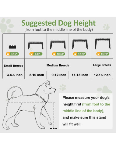 Soporte Elevado para Perros XiaZ Ajustable 4 Alturas Negro
