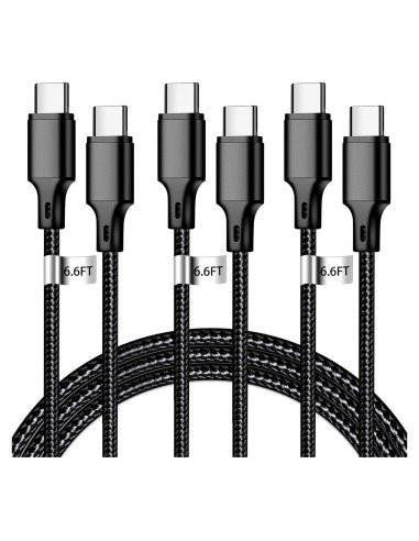 Cable USB C a USB C 60W 2m Longlidie - Carga Rápida Negro