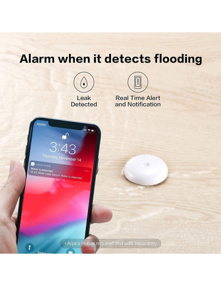 Sensor de Fugas de Agua Aqara Paquete de 3 Inalámbrico Sensor de Fugas de Agua Aqara Paquete de 3 Inalámbrico