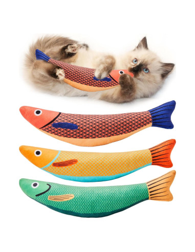 Juguetes para Gatos Potaroma Saury, 3 Piezas Crinkle 23.88 cm