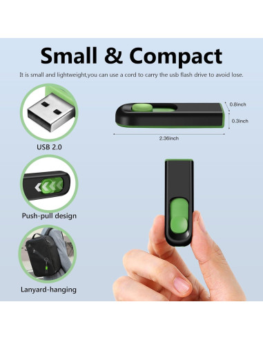 Paquete de 2 Unidades Flash USB 2.0 Maspen 64GB Retráctil