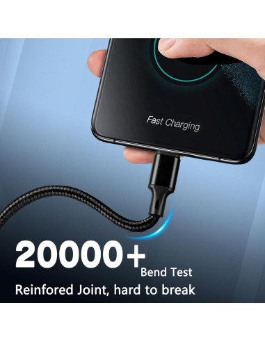 Cable USB C a USB C 60W 2m Longlidie - Carga Rápida Negro