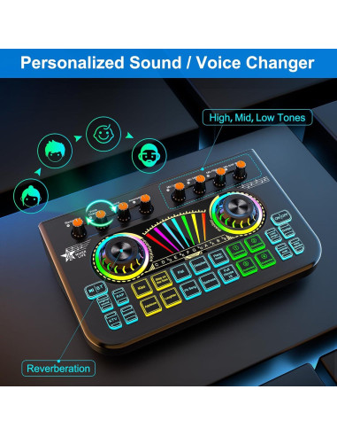 Mezclador de Audio X3 para Streaming y Podcasting