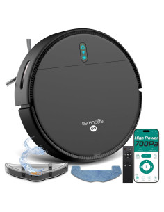 Aspiradora y Mopa Robot SereneLife 700Pa, Control App, Negro