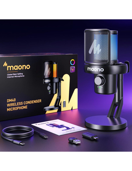 Micrófono Inalámbrico MAONO DM40 USB para PC y Juegos Micrófono Inalámbrico MAONO DM40 USB para PC y Juegos