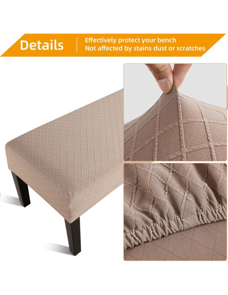 Funda de Banco de Comedor Fuloon Caqui 106-137 cm Lavable Funda de Banco de Comedor Fuloon Caqui 106-137 cm Lavable