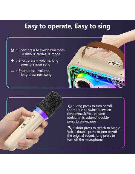 Máquina de Karaoke HWWR D30T con 2 Micrófonos Inalámbricos Máquina de Karaoke HWWR D30T con 2 Micrófonos Inalámbricos