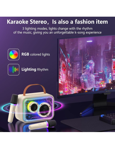 Máquina de Karaoke HWWR D30T con 2 Micrófonos Inalámbricos