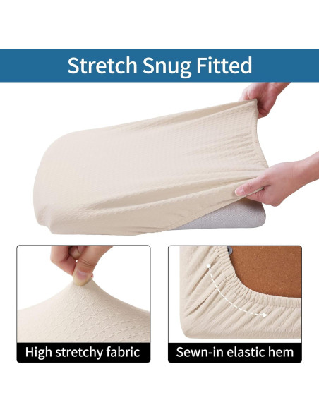 Fundas de Silla Smiry Juego de 4 Beige Elásticas Lavables Fundas de Silla Smiry Juego de 4 Beige Elásticas Lavables