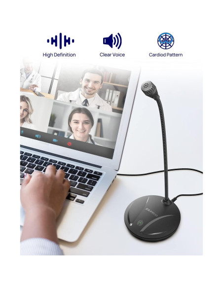Micrófono USB JOUNIVO JV610 con Silencio y 360 Grados Micrófono USB JOUNIVO JV610 con Silencio y 360 Grados