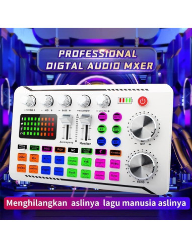 Tarjeta de Sonido F998 con Efectos y Mezclador Bluetooth