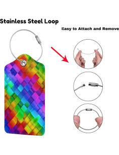 Etiquetas de Equipaje Coloridas SNAPMADE - 2 Pcs Cuero PU 2