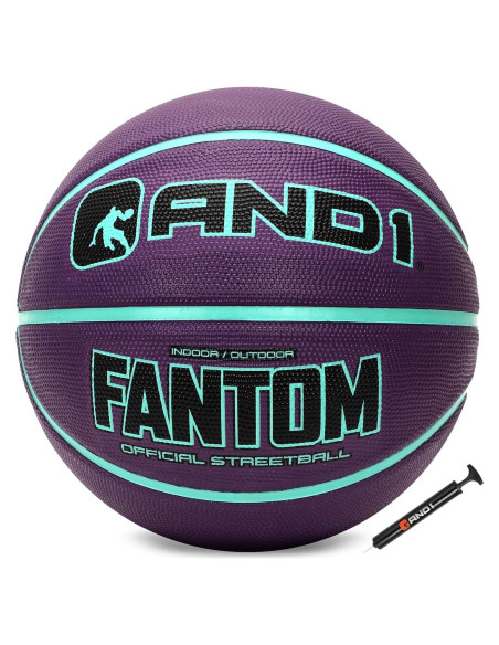 Balón de Baloncesto AND1 Fantom 7 Goma Color Púrpura Balón de Baloncesto AND1 Fantom 7 Goma Color Púrpura