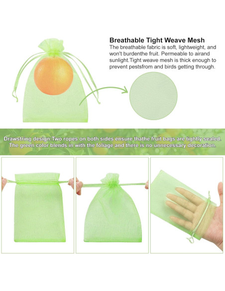 Bolsas de Protección para Frutas ZIFTY 100 Pcs 10x15 cm Verde Bolsas de Protección para Frutas ZIFTY 100 Pcs 10x15 cm Verde