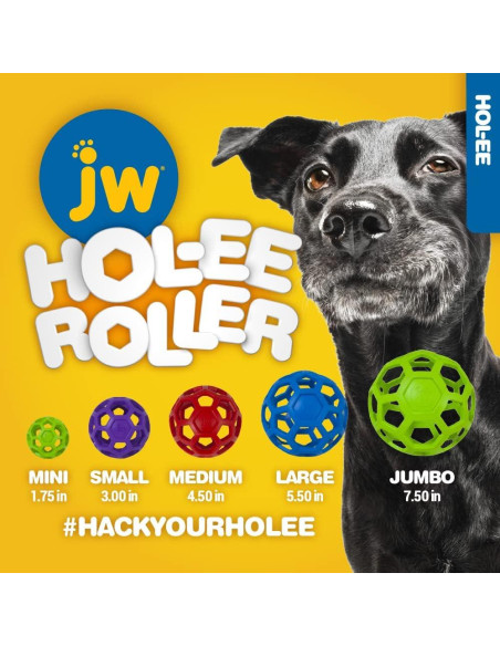 Pelota Puzzle para Perros JW Pet Hol-ee Roller Mediana 11.4 cm Pelota Puzzle para Perros JW Pet Hol-ee Roller Mediana 11.4 cm