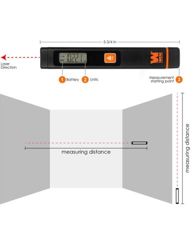 Medidor de Distancia Láser WEN 10110 Compacto 0.5 a 10 m