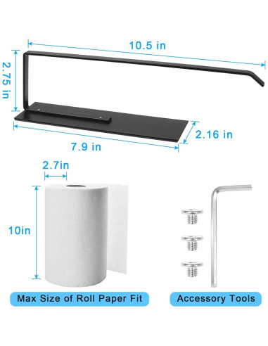 Soporte Magnético para Toallas de Papel Seropy Negro 26,67 cm