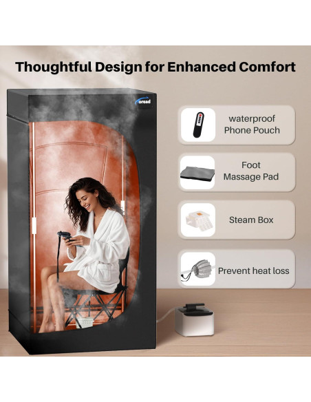 Sauna de Vapor Portátil TOREAD 2.6L 1000W para el Hogar Sauna de Vapor Portátil TOREAD 2.6L 1000W para el Hogar