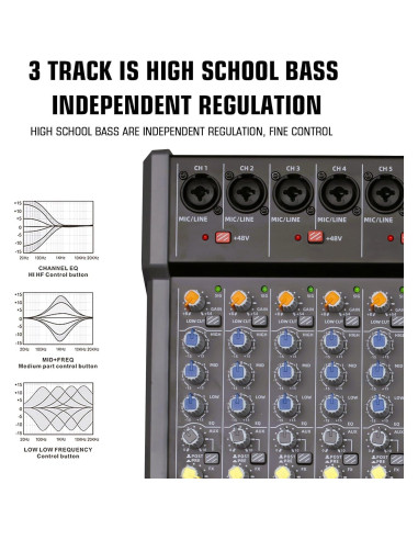Mezclador de Audio T162-FX 18 Canales Bluetooth 99 Efectos