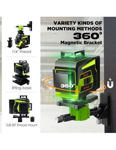 Nivel Láser 4D Bio-th BT-16G Verde Autonivelante