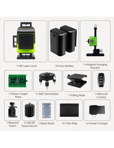 Nivel Láser 4D Bio-th BT-16G Verde Autonivelante